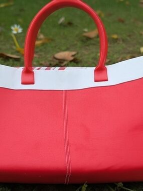 Chic Red and White Women's Tote - Sleek Everyday Carry